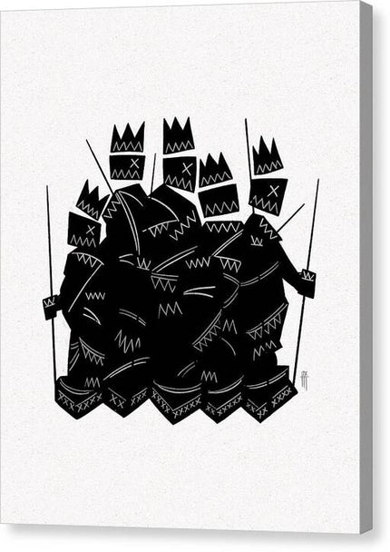 Warriors - Black and White - Canvas Print