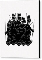 Warriors - Black and White - Canvas Print