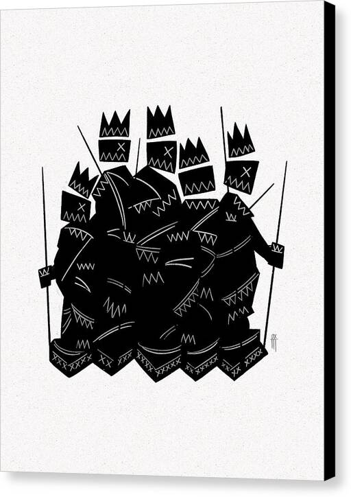 Warriors - Black and White - Canvas Print