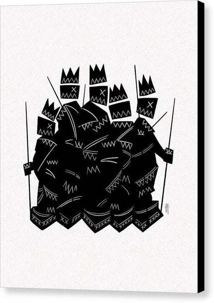 Warriors - Black and White - Canvas Print