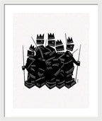 Warriors - Black and White - Framed Print