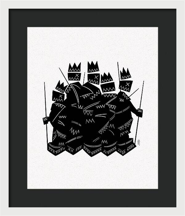 Warriors - Black and White - Framed Print