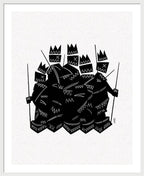 Warriors - Black and White - Framed Print