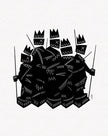 Warriors - Black and White - Art Print
