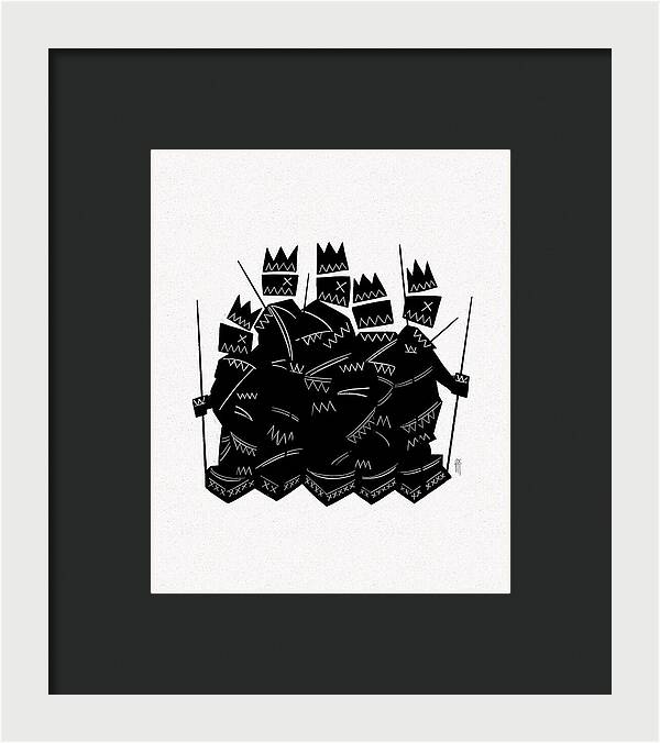 Warriors - Black and White - Framed Print