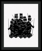 Warriors - Black and White - Framed Print
