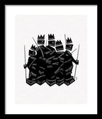 Warriors - Black and White - Framed Print