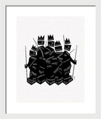 Warriors - Black and White - Framed Print