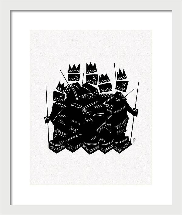 Warriors - Black and White - Framed Print