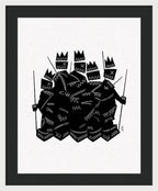 Warriors - Black and White - Framed Print