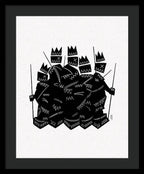 Warriors - Black and White - Framed Print