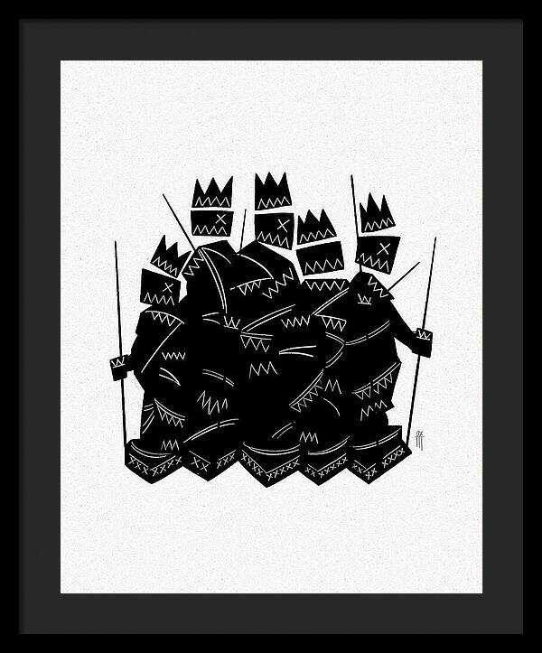 Warriors - Black and White - Framed Print