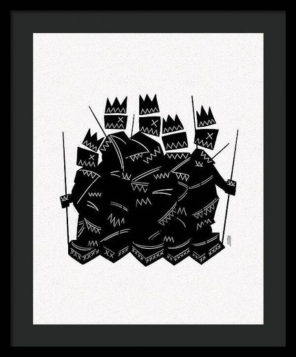 Warriors - Black and White - Framed Print