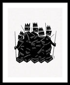 Warriors - Black and White - Framed Print