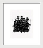Warriors - Black and White - Framed Print