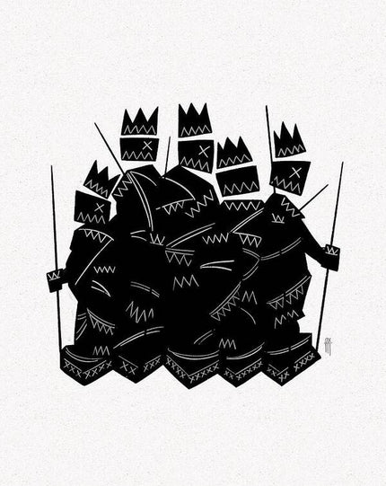 Warriors - Black and White - Art Print