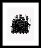 Warriors - Black and White - Framed Print