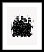 Warriors - Black and White - Framed Print