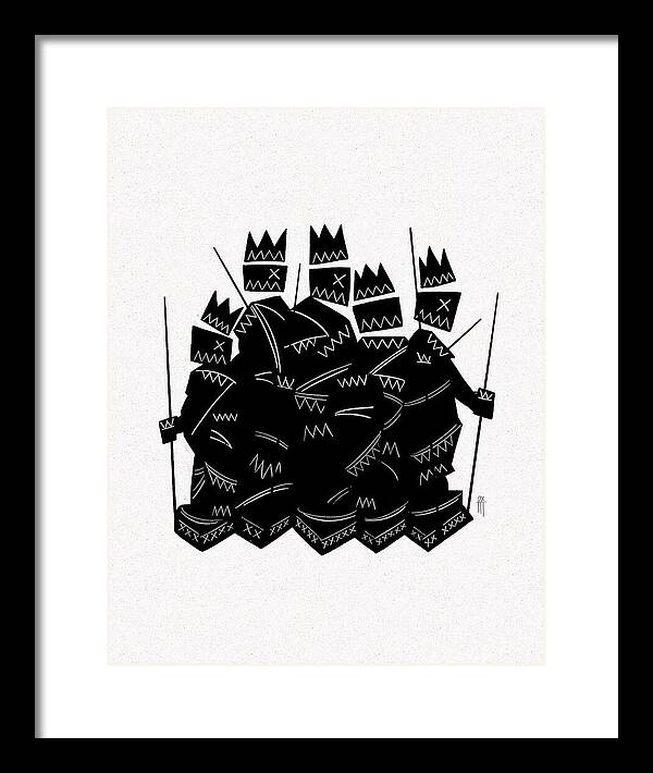 Warriors - Black and White - Framed Print