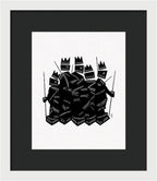 Warriors - Black and White - Framed Print