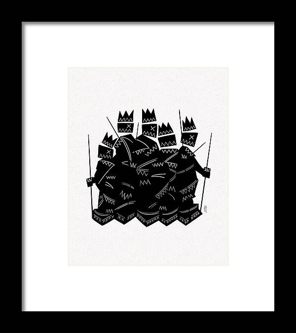 Warriors - Black and White - Framed Print
