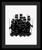 Warriors - Black and White - Framed Print