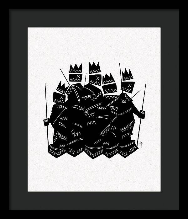 Warriors - Black and White - Framed Print