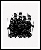 Warriors - Black and White - Framed Print