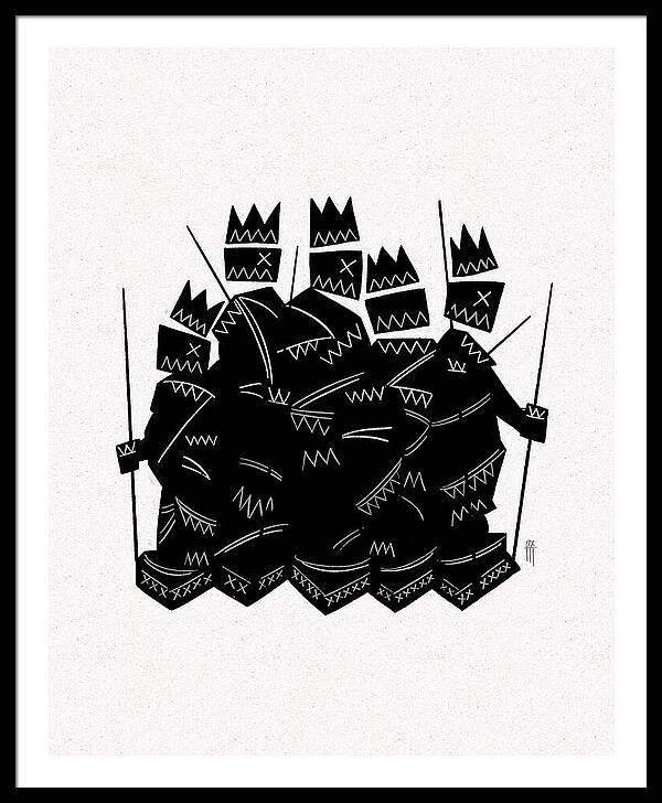 Warriors - Black and White - Framed Print