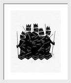 Warriors - Black and White - Framed Print