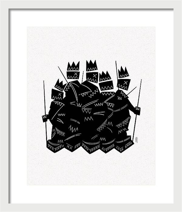 Warriors - Black and White - Framed Print