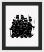 Warriors - Black and White - Framed Print