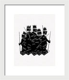 Warriors - Black and White - Framed Print