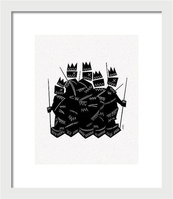 Warriors - Black and White - Framed Print