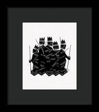 Warriors - Black and White - Framed Print