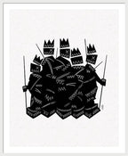 Warriors - Black and White - Framed Print