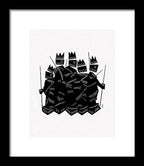 Warriors - Black and White - Framed Print
