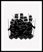 Warriors - Black and White - Framed Print