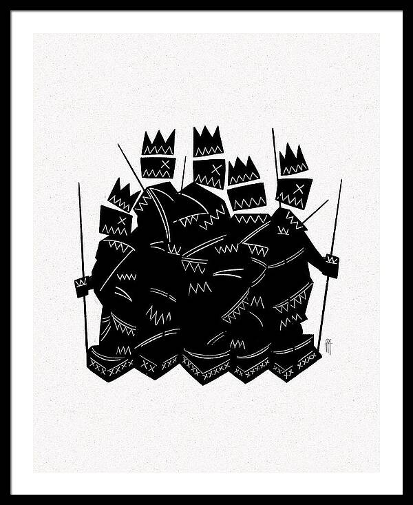 Warriors - Black and White - Framed Print