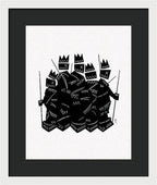 Warriors - Black and White - Framed Print