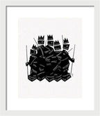Warriors - Black and White - Framed Print