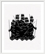 Warriors - Black and White - Framed Print