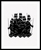 Warriors - Black and White - Framed Print