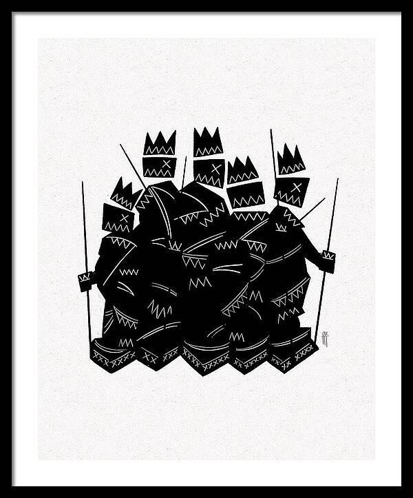 Warriors - Black and White - Framed Print