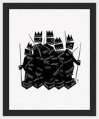 Warriors - Black and White - Framed Print