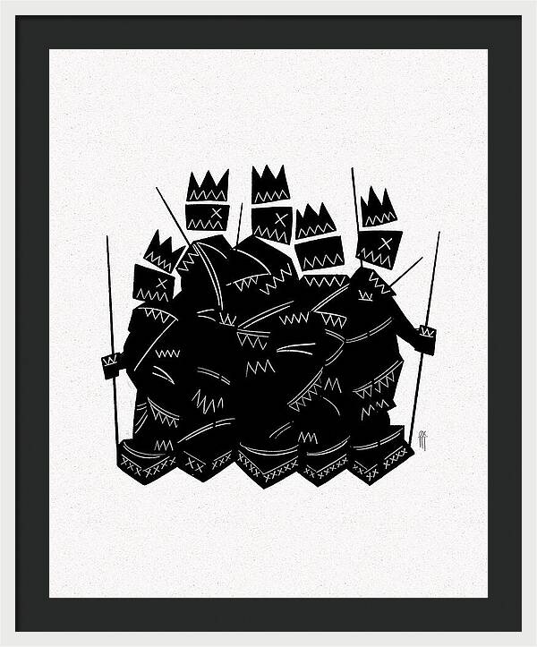 Warriors - Black and White - Framed Print