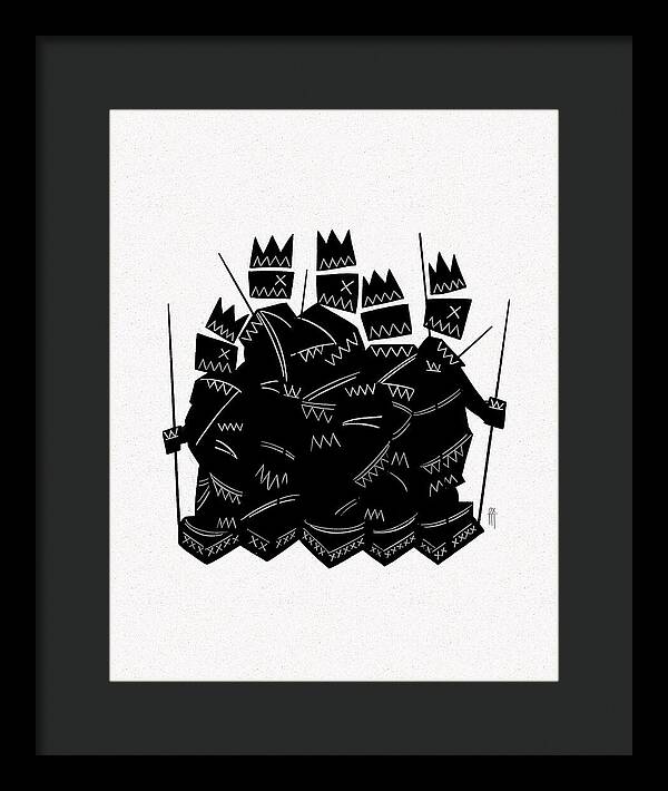 Warriors - Black and White - Framed Print